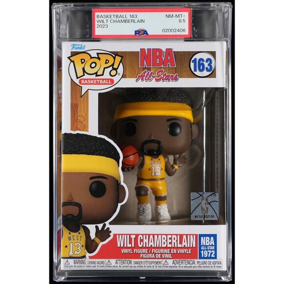 Funko POP Basketball NBA All-Stars #163 Wilt Chamberlain Graded PSA 8.5